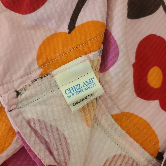 Chez Ami Girls Pink Floral Sundress Size 6X – Sleeveless Cotton Dress - Picture 8 of 10